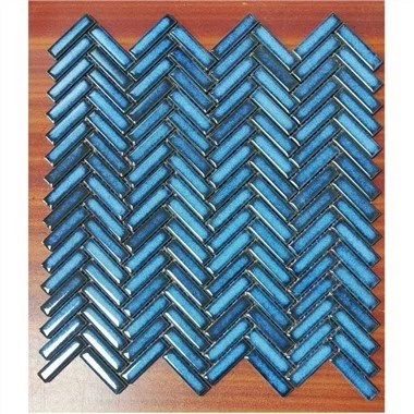 Blue Herringbone Mosaic flísar